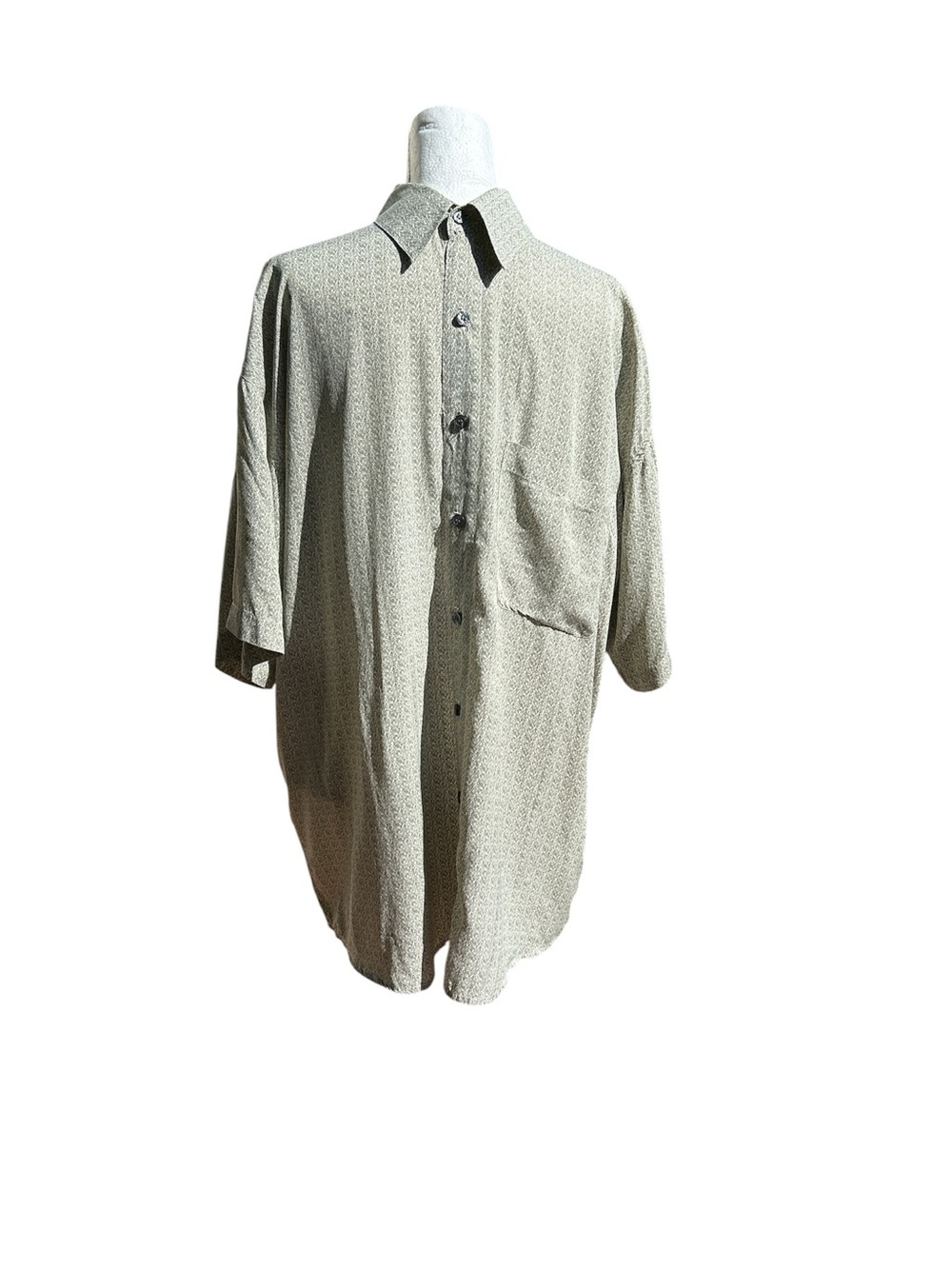 Perry Ellis Men's Shirt Button Up Silk Sage Green